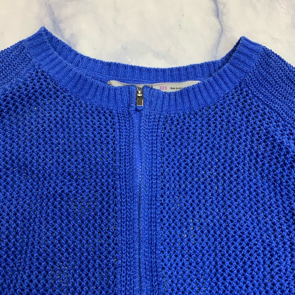 Athleta Royal Blue Mesh Zip Front Cardigan Sweater - Picture 6 of 8